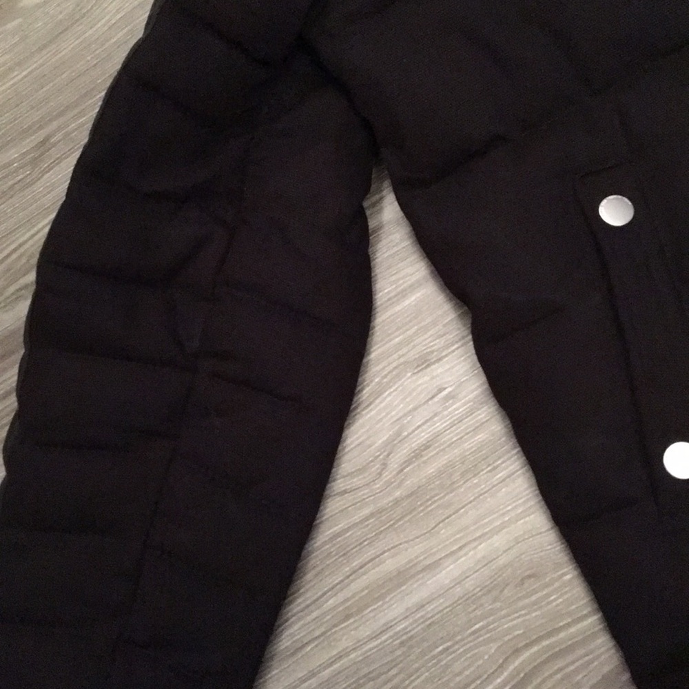 Zara man puffer hooded jacket Sz S full zip black - Picture 6 of 8